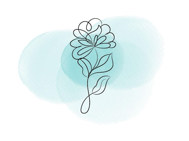 Изолированный цветочный клипарт с линией маргаритки