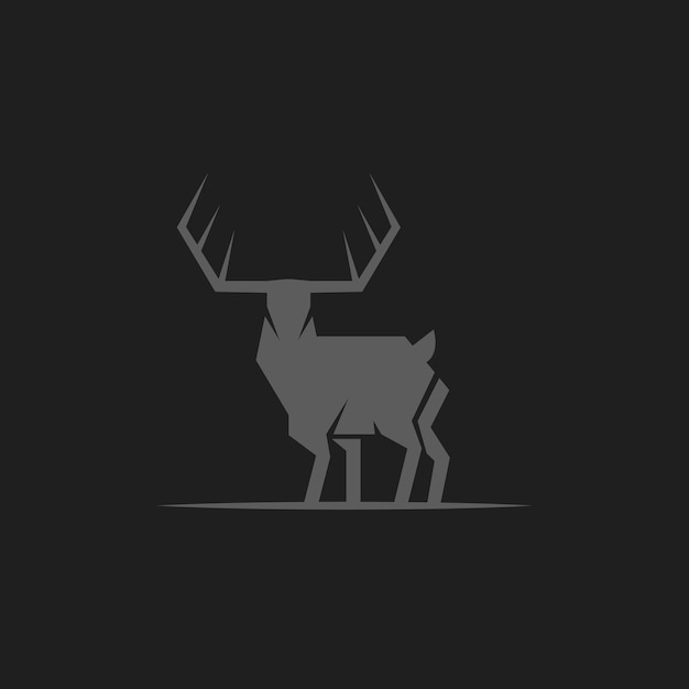 Vettore disegno dell'illustrazione vettoriale del modello dell'icona del logo della siluetta del cervo isolato