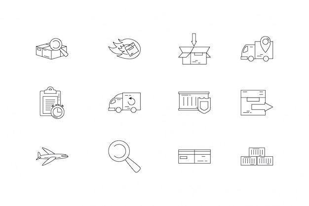 Isolated delivery icon set