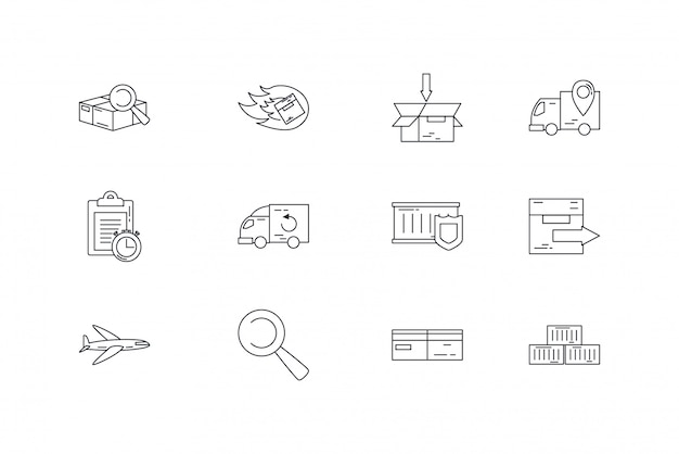 Isolated delivery icon set