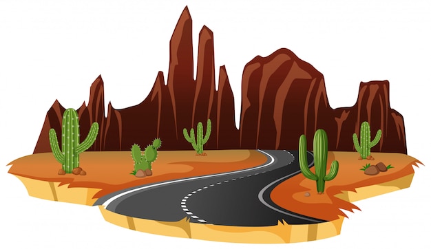 Vector an isolated desert road