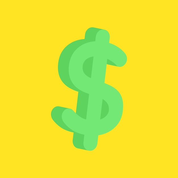 Isolated Dollar Icon On Black Background Money Green Graphic Element
