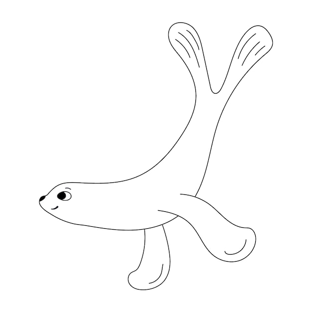 海獅子 毛皮の海<unk> 黒と白 概要ベクトルイラスト アイコン 海の動物