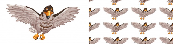 Vector isolated eagle pattern cartoon