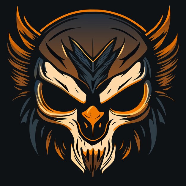 Isolated Eagle Skull Vintage Icon