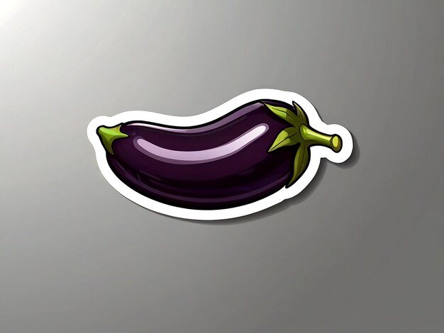 isolated Eggplant sticker on white background vector