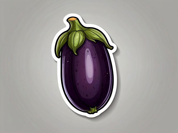 Vector isolated eggplant sticker on white background vector
