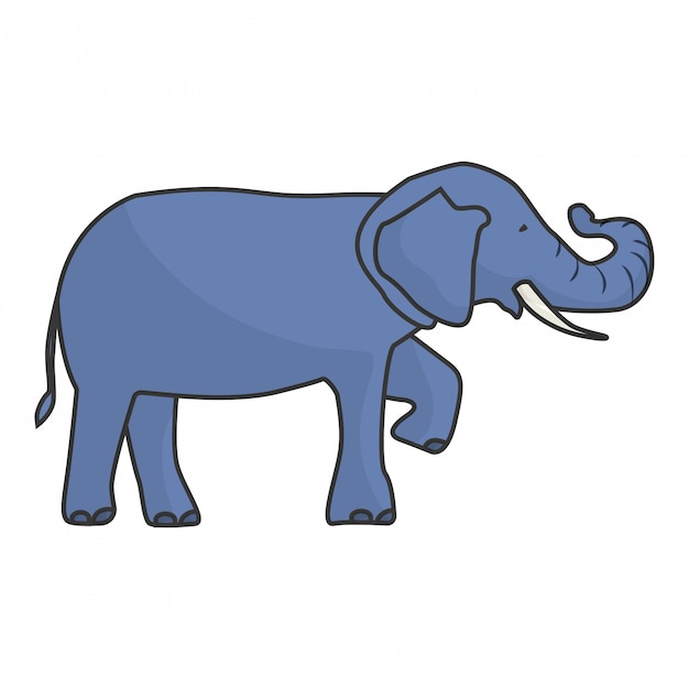 Vector isolated elephant draw