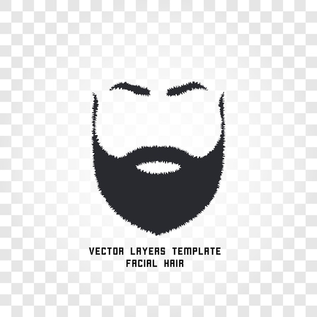 Вектор Изолированное лицо с векторным логотипом усов и бороды мужская эмблема парикмахерской