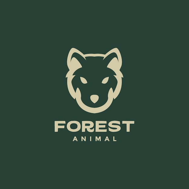 Isolated face wolf logo design