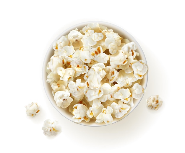 Isolated fast food popcorn bucket top view