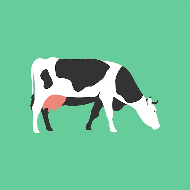 Vector isolated flat cow