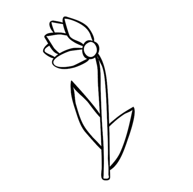 Isolated flower for kids book coloring pages