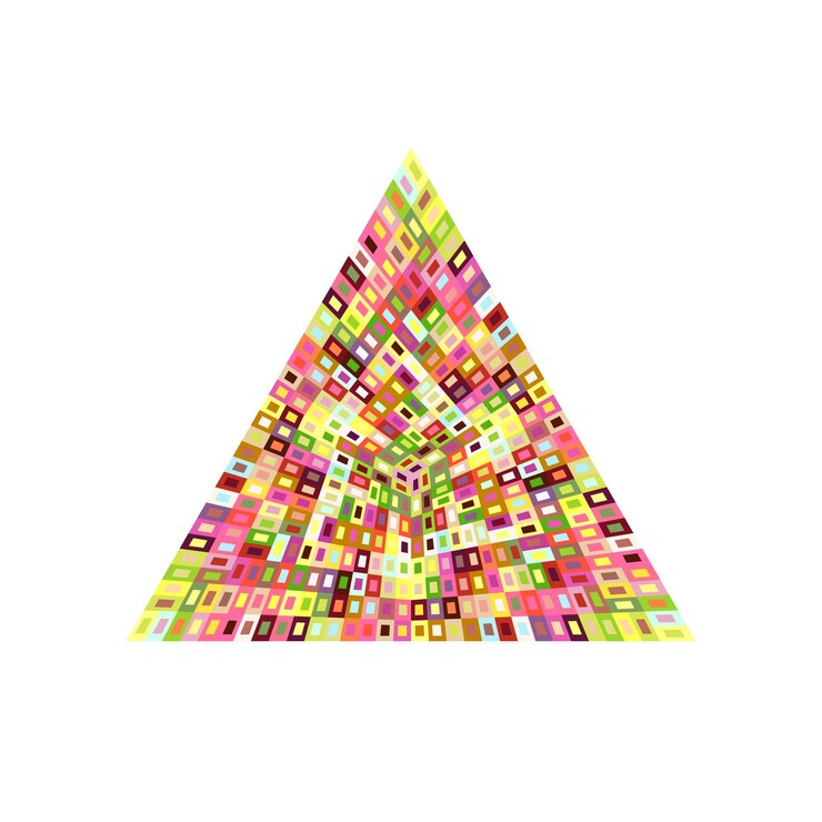 Vector isolated geometrical abstract colorful mosaic polygon symbol