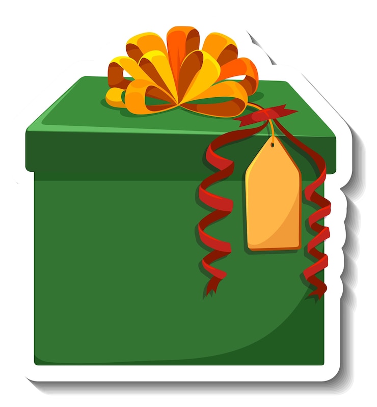 Vector isolated gift box sticker