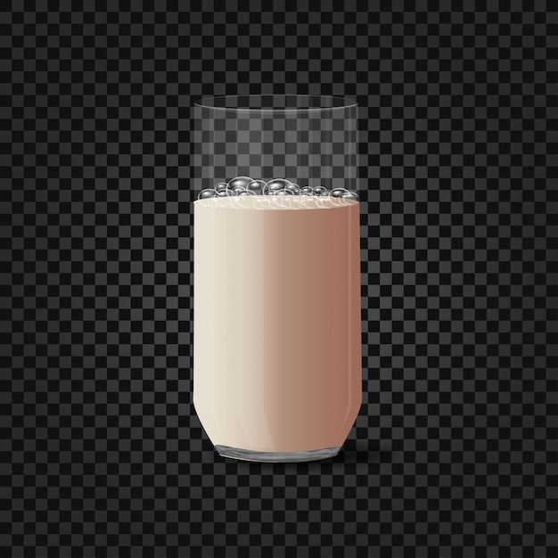 Vector isolated glass cup with milk