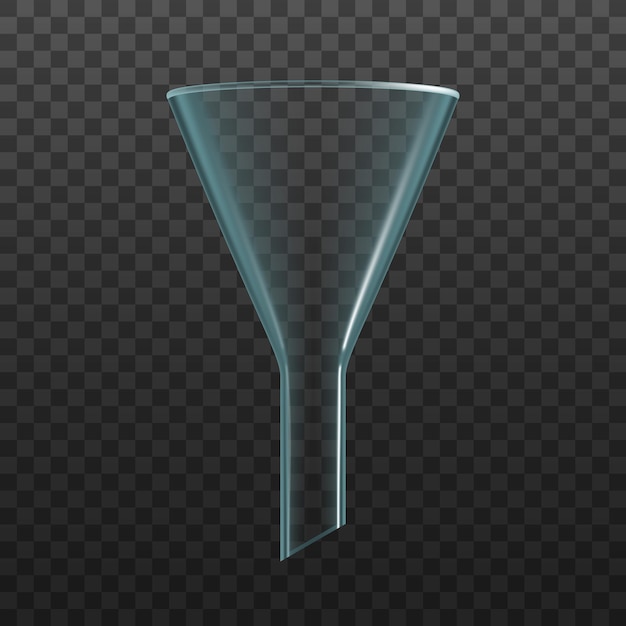 Isolated glass funnel vector transparent filter