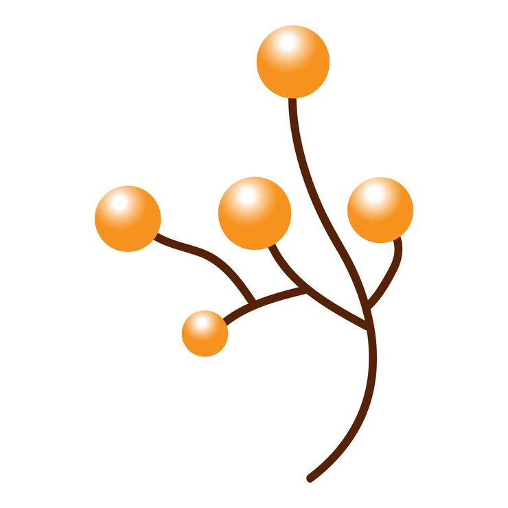 Vector isolated golden berry branch on white background
