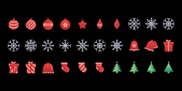 Vector isolated gradient christmas icon element