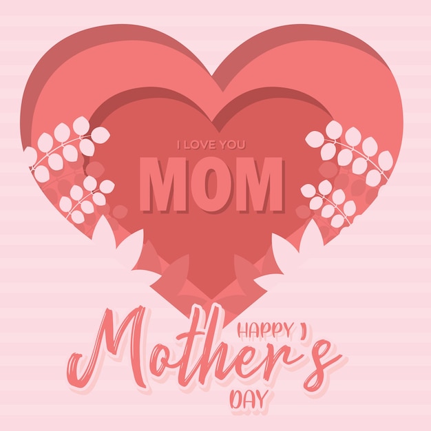 Isolated group of heart shapes Happy mother day Vector