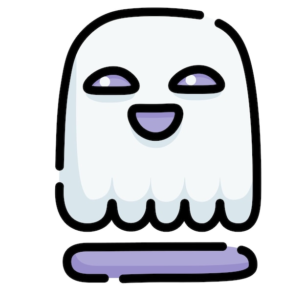 Vector isolated halloween funny ghost icon in vector halloween design element characters in flat style