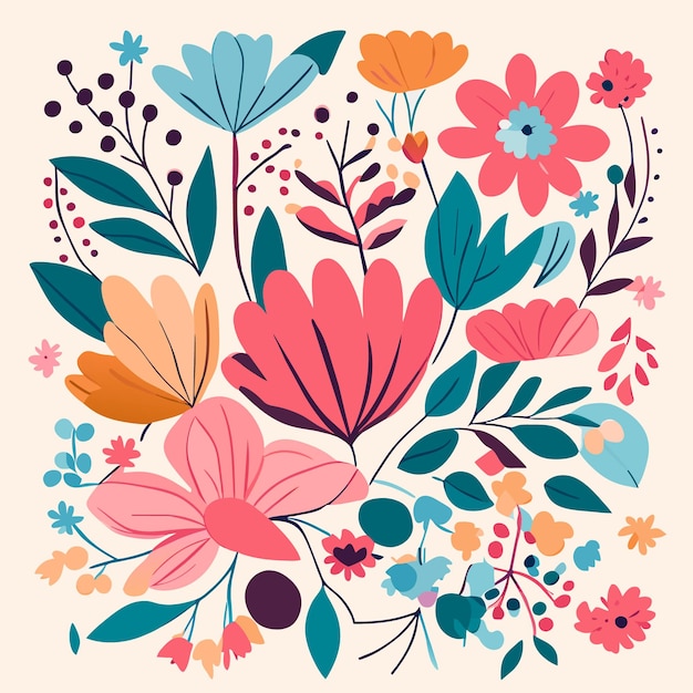 Isolated HandDrawn Flower Vector