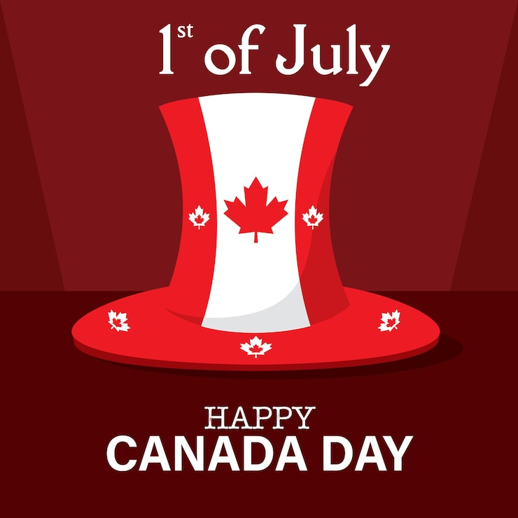 Vector isolated hat with the flag of canada happy canada day vector illustration