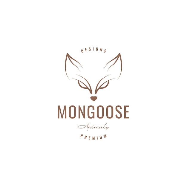 Vector isolated head mongoose logo design