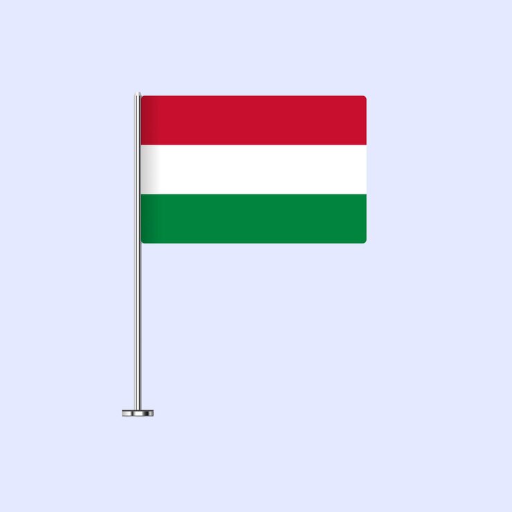 Вектор изолированный табличный флаг венгрии на полюсе венгерский флаг векторный дизайн для печати и веб-сайта