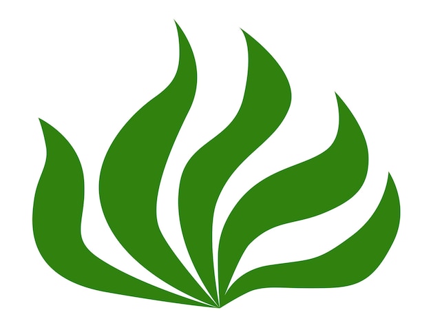 Isolated icon of sea grass and seaweed