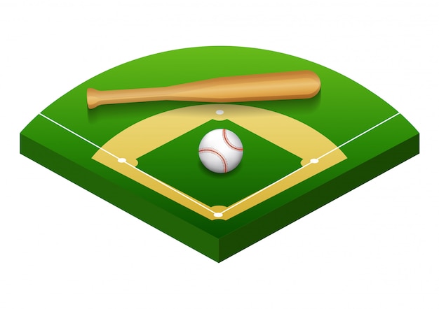 Isolated  illustration of baseball field