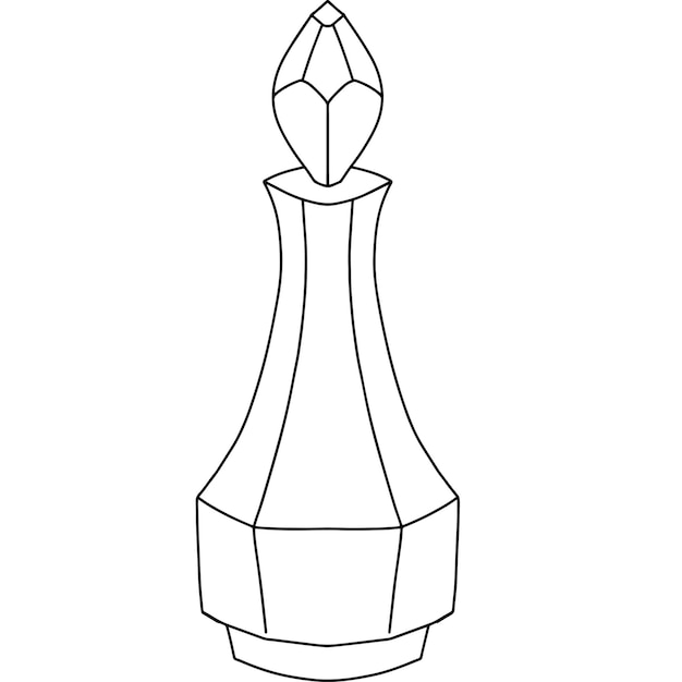 Isolated illustration of a bottle. A witch's bottle with a potion