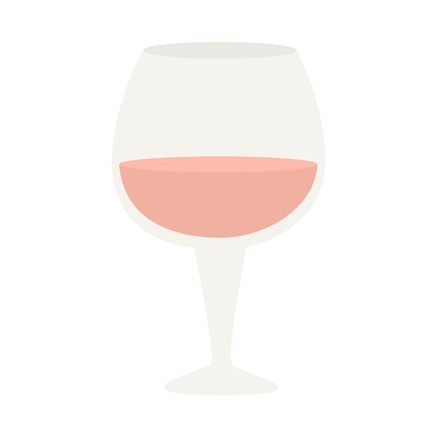 Isolated illustration of a glass of red wine