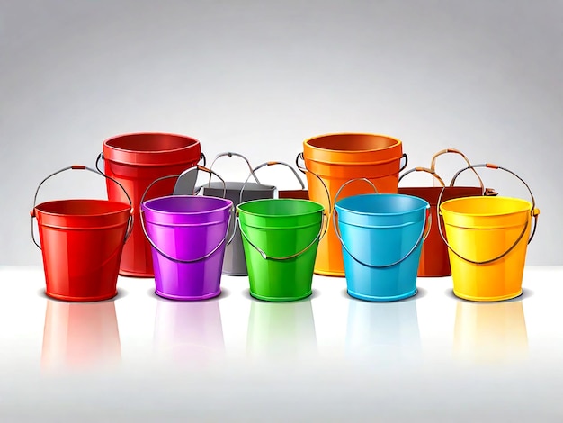 Vector isolated illustration of one different color bucket vector