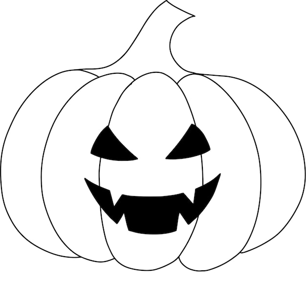 Isolated illustration of a pumpkin. Halloween lantern with a face. Jack o lantern