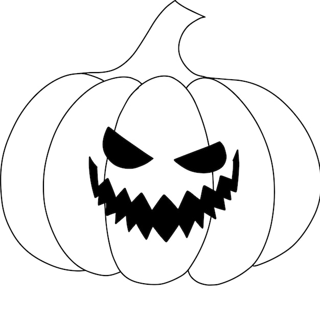 Isolated illustration of a pumpkin. Halloween lantern with a face. Jack o lantern