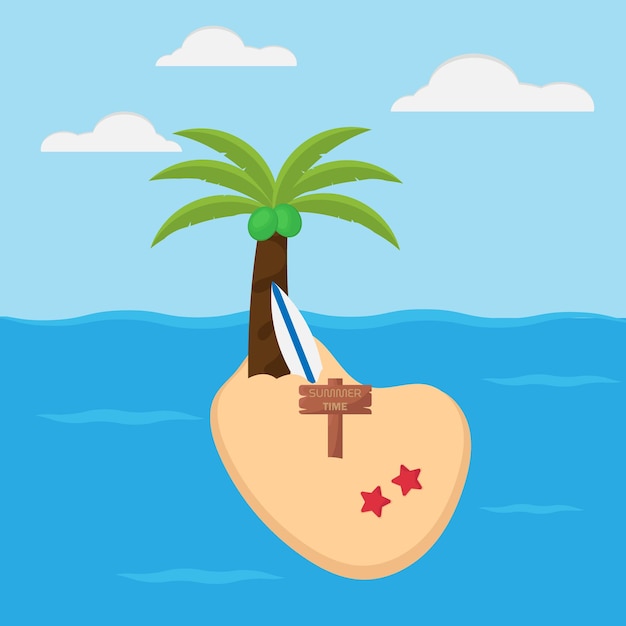 Vector isolated island vector illustration for summer vacation