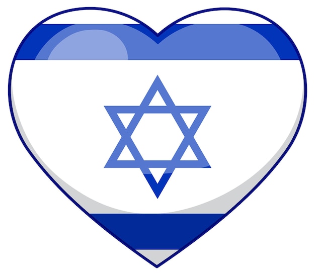 Vector isolated israel flag with heart shape