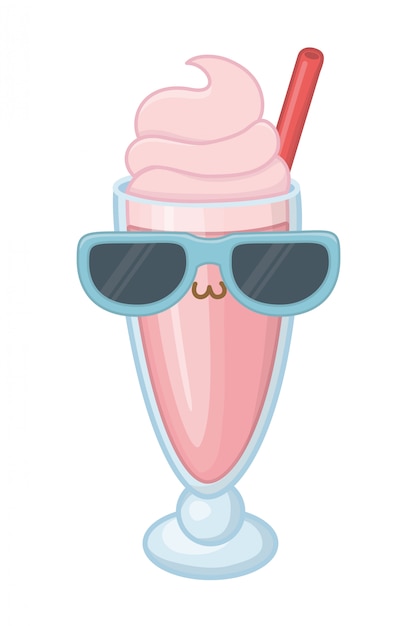 Isolated kawaii of milkshake cartoon 