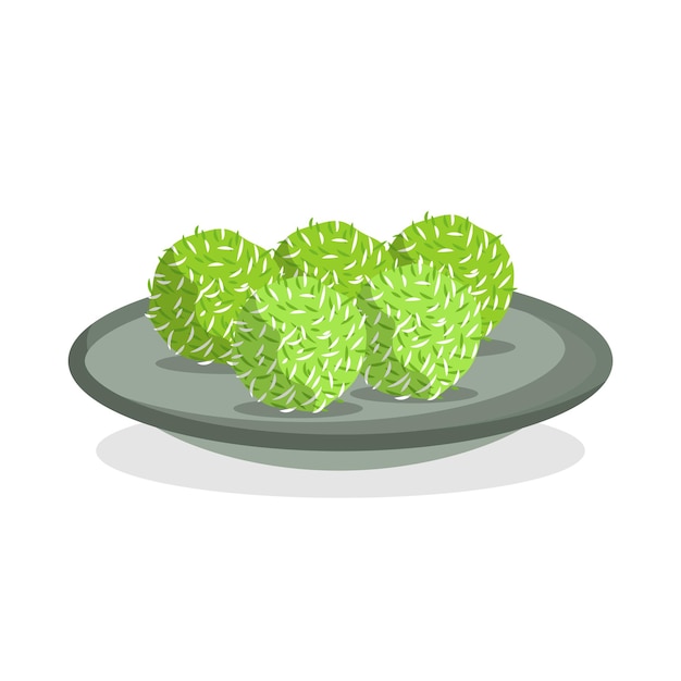 Isolated Klepon Cake Illustration a traditional Asian Food especially in Indonesia