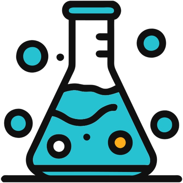 Vector isolated laboratory flask icon broken line