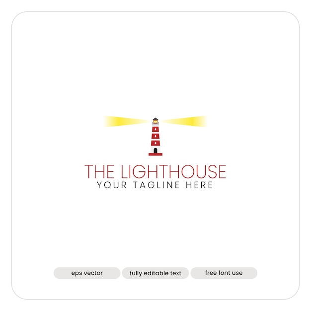 Isolated lighthouse logo premium eps 10 elegant vector template premium vector