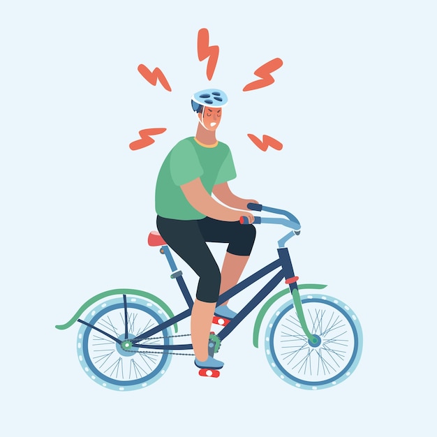 Vector isolated man riding bike design