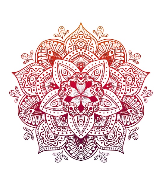 isolated mandala with gradient color
