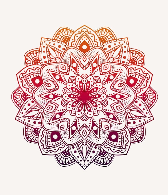 isolated mandala with gradient color