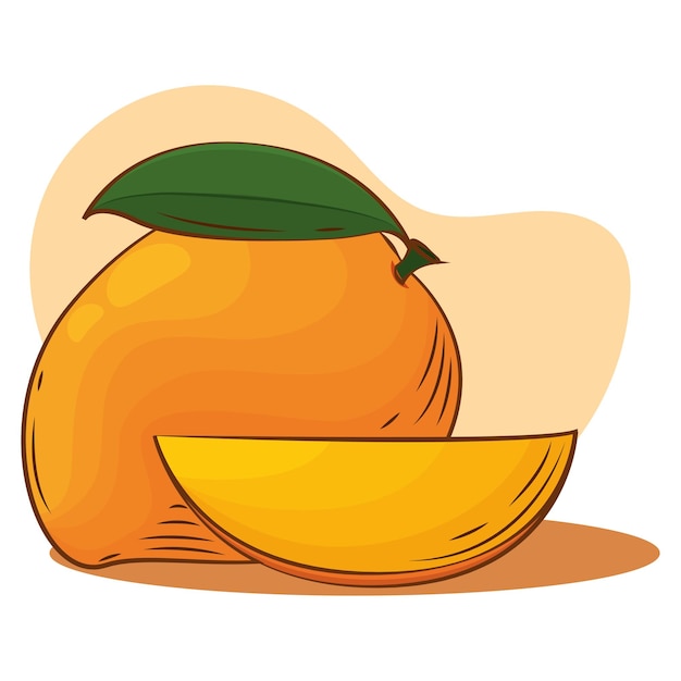 Isolated mango color sketch vector illustation