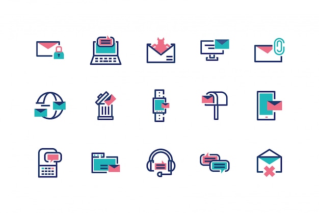 isolated messages icon set design