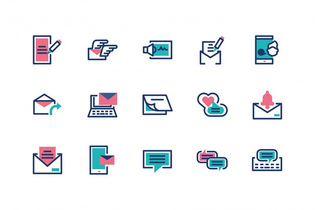isolated messages icon set design