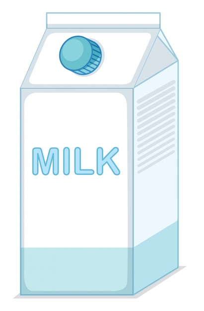 Isolated milk carton white background