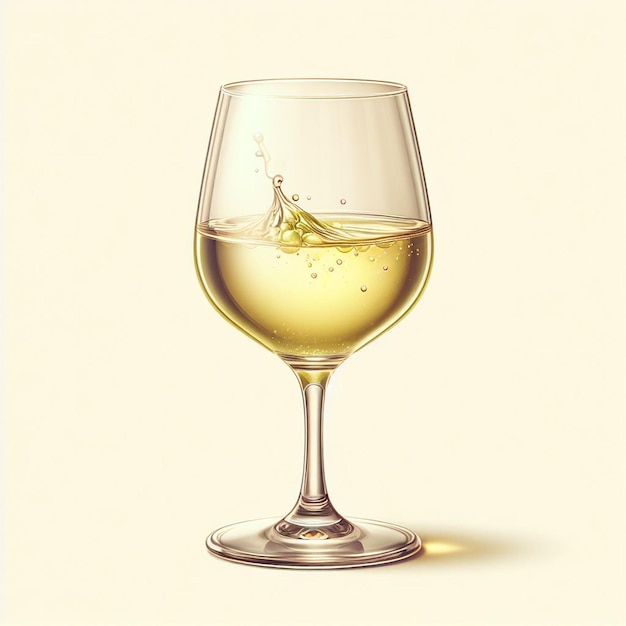 isolated Modern Glass fresh fruity delicious grapes White wine vector illustration icon drawing